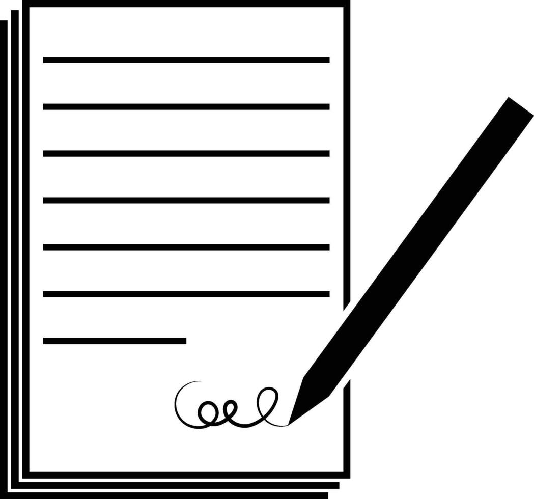 Signing Contract, Agreement Icon Symbol. vector