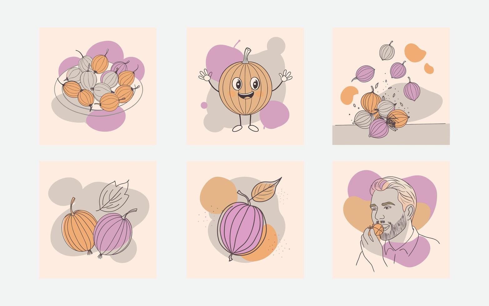 Vibrant Gooseberry Shade Blob Collection vector