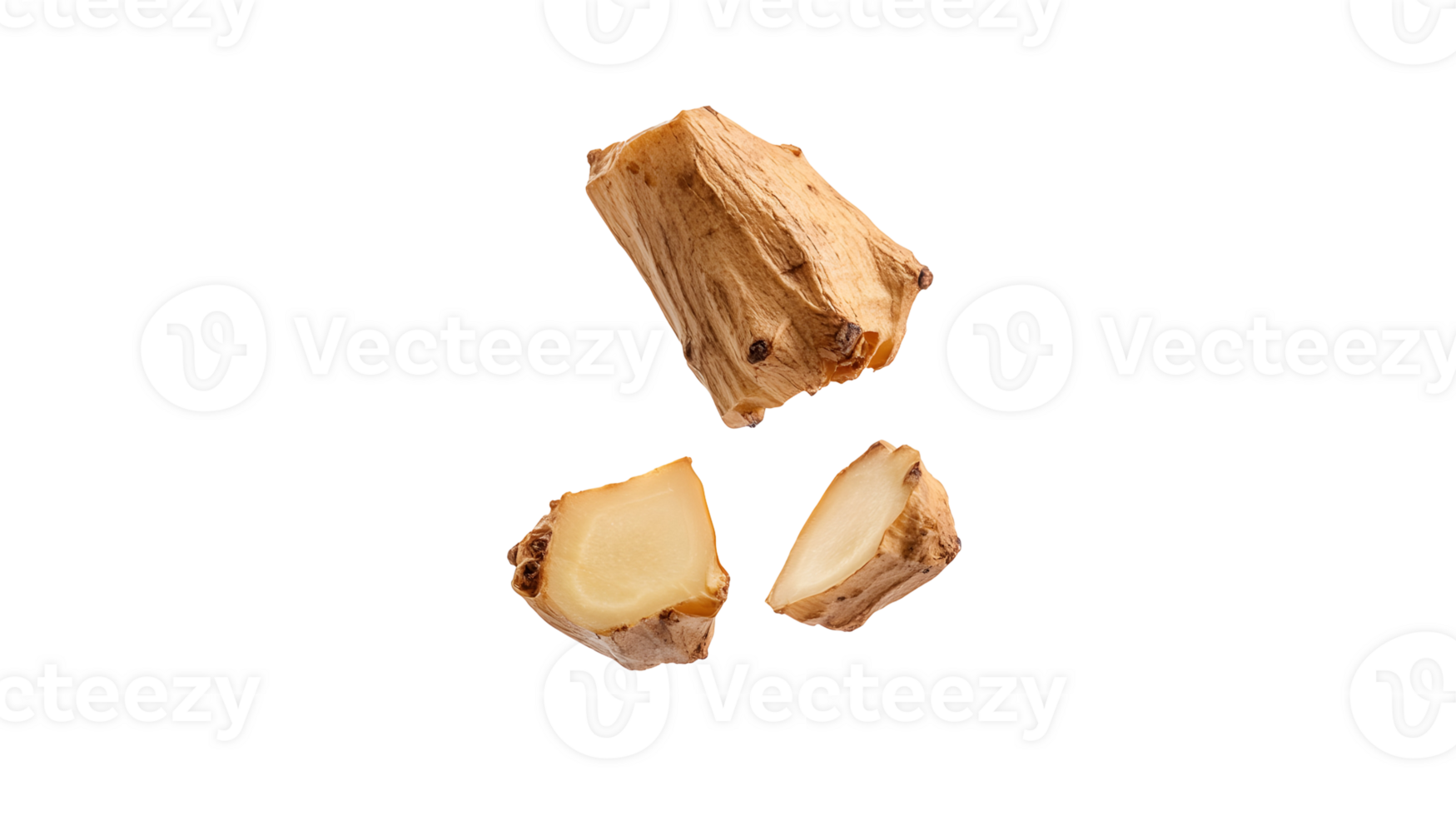 Floating slices of galangal root a pungent spice in asian cuisine ingredient preparation png