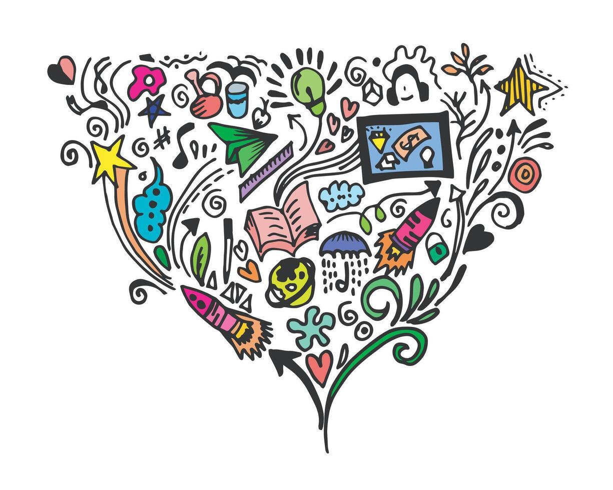 Hand drawn creative art doodle design concept, business concept illustration for wall graffiti art. vector