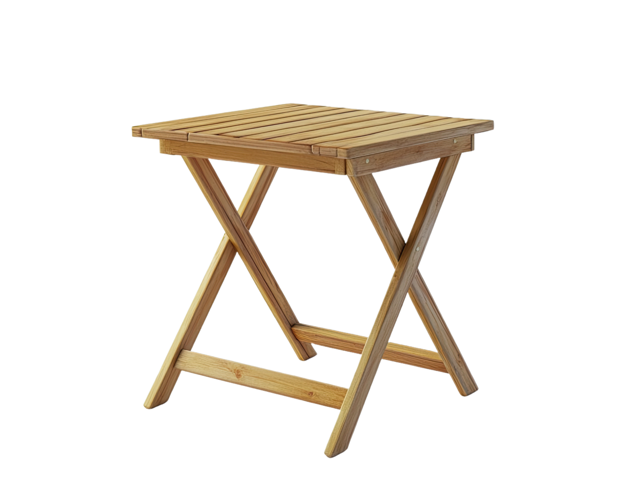 Wooden folding table 3d render png