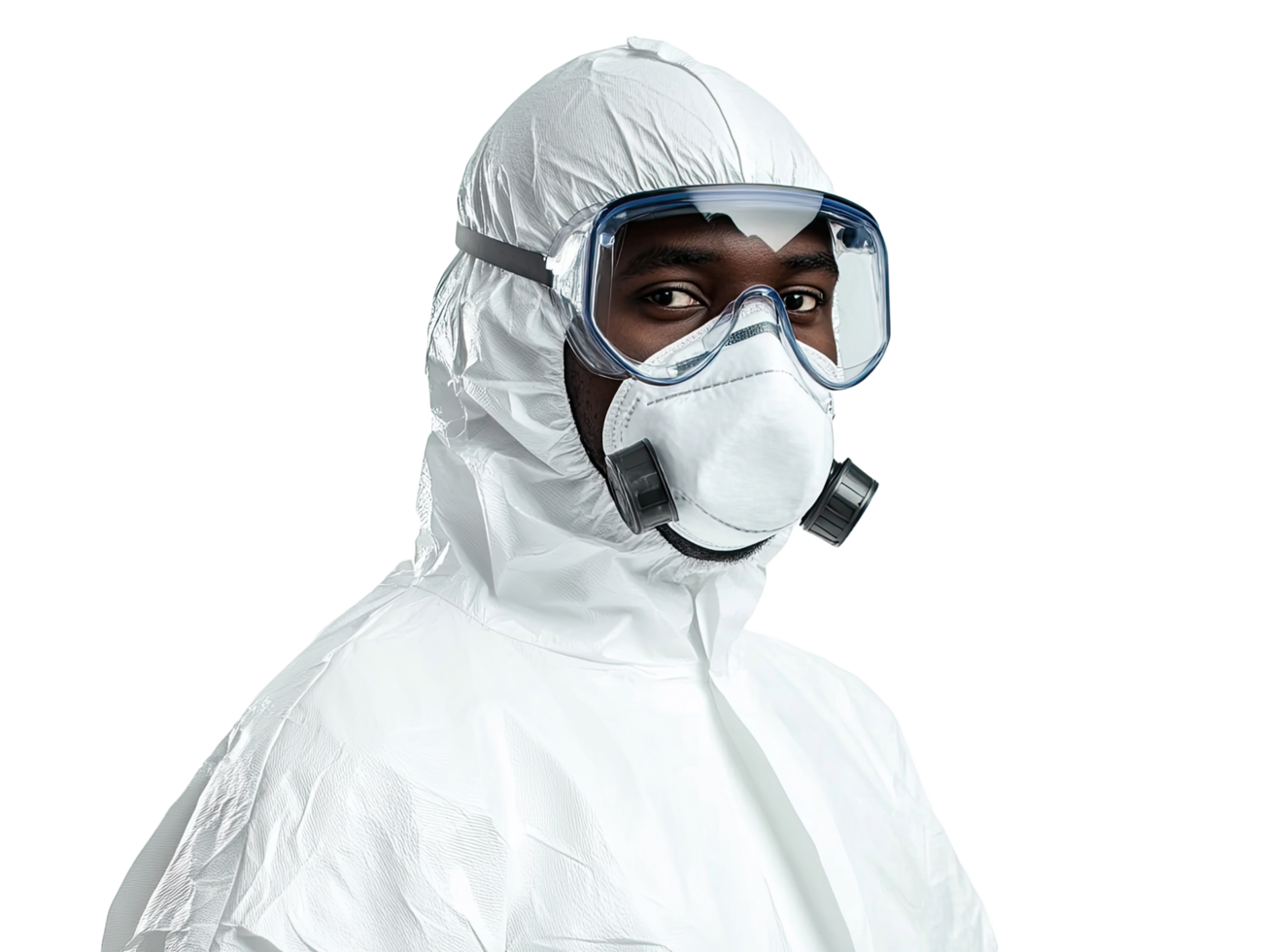 A person wearing gas musk png