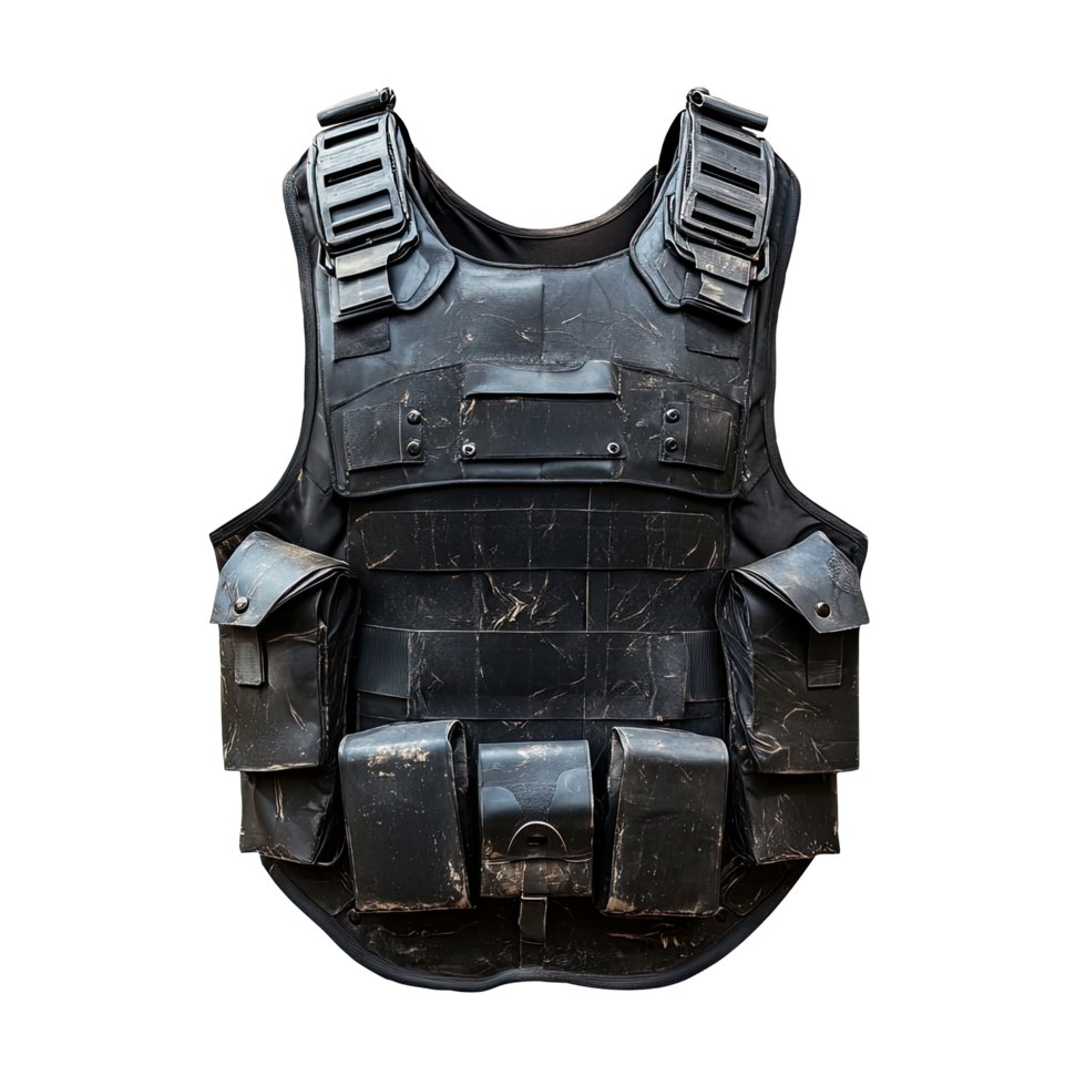 Bulletproof vest body armor isolated on transparent background png
