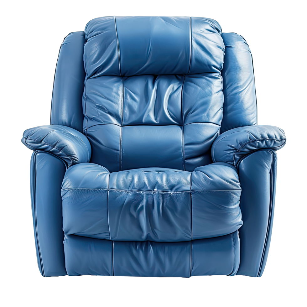 A Blue recliner chair isolated on transparent background png
