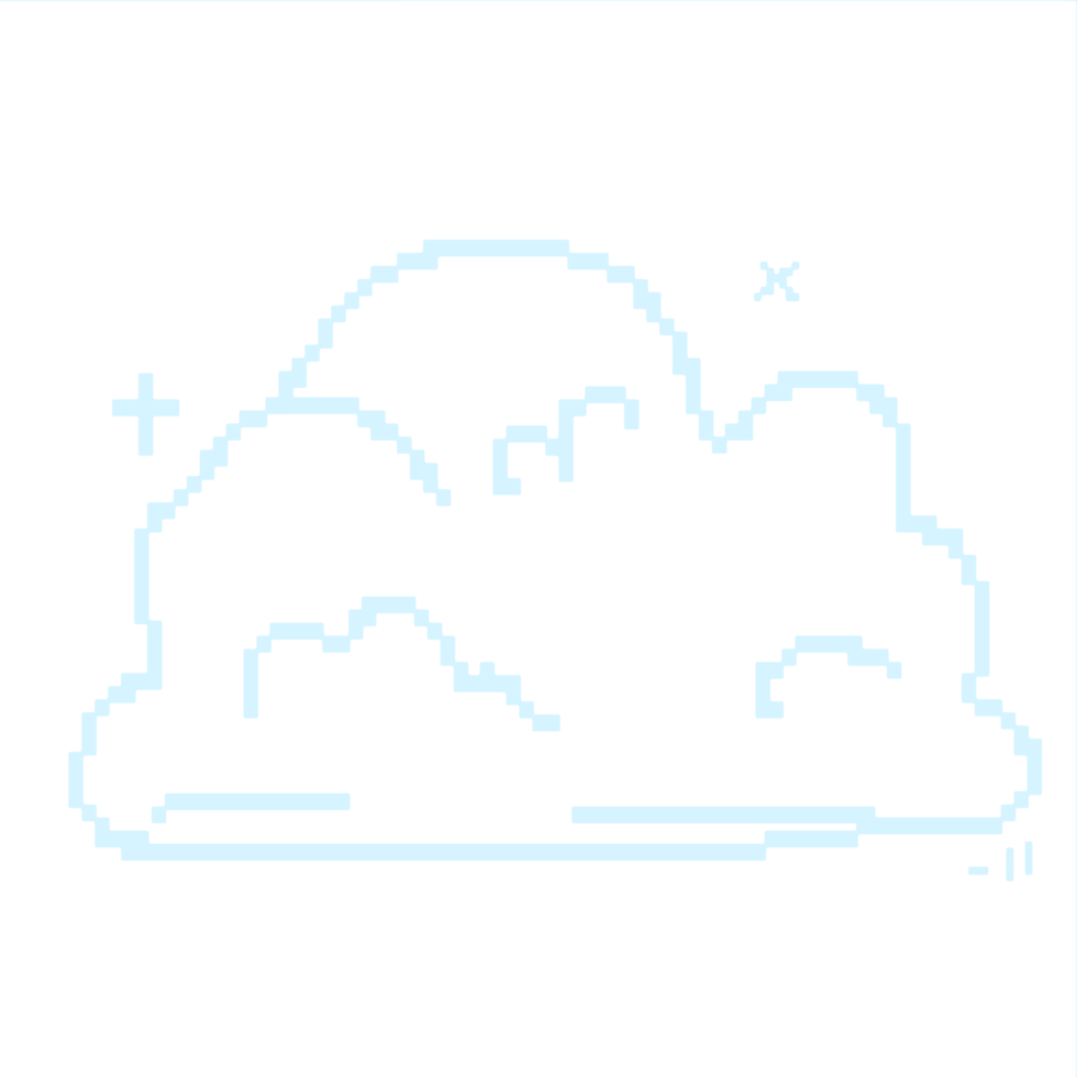 White cloud outline, minimalist sky drawing png