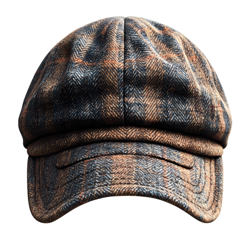 a hat with a plaid pattern on it png