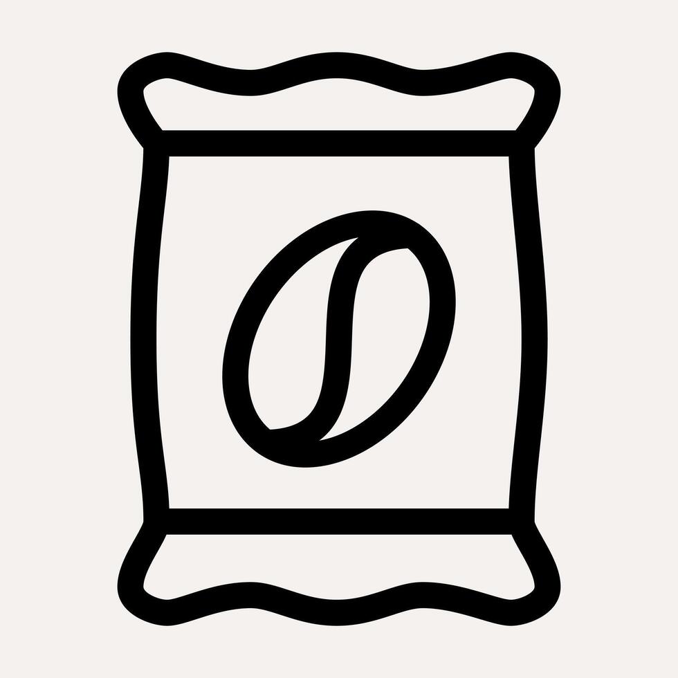 Coffee bean sack icon vector