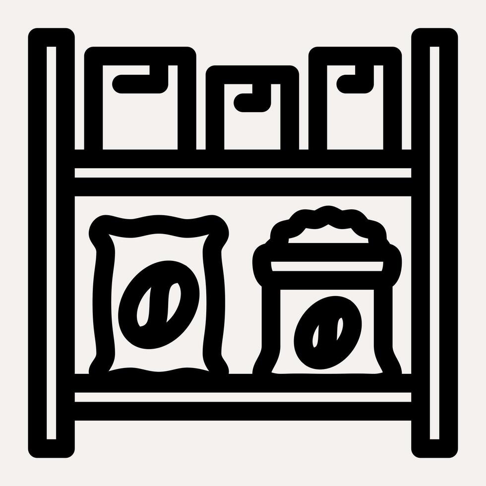 Coffee storage rack icon vector