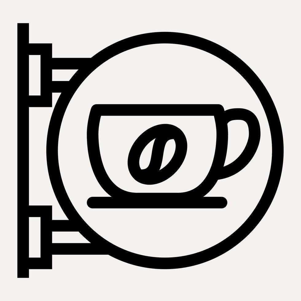 Street Coffe Sign icon vector