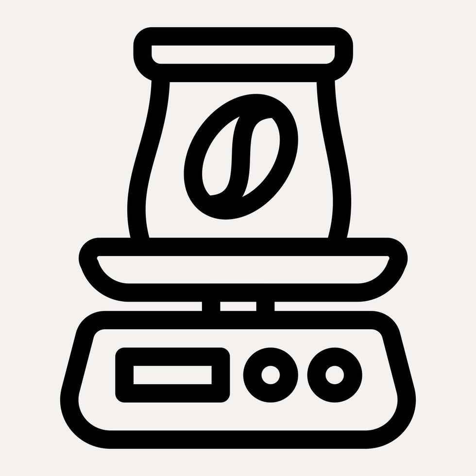 Coffee weighing scale icon vector