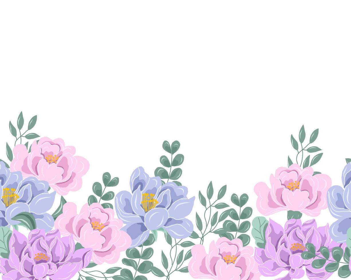 Purple Magnolia and Pink Flower Background vector