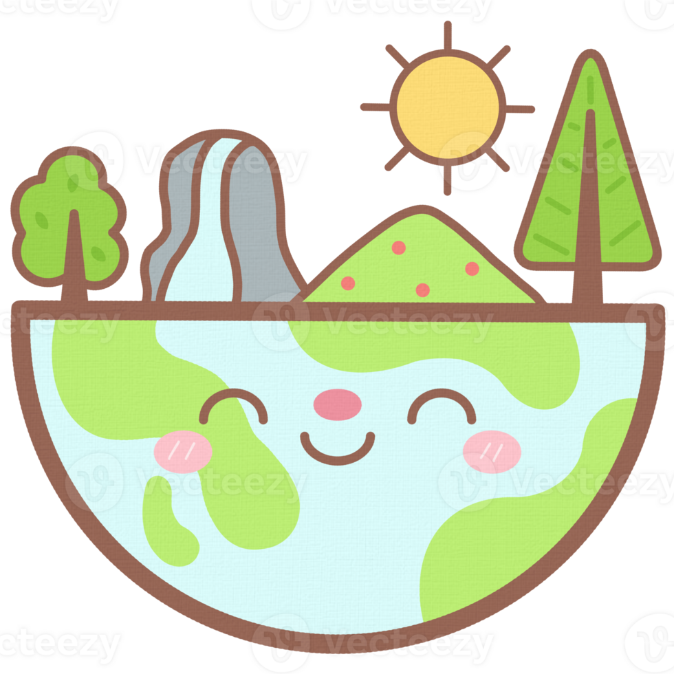 Cute World Earth Day Cartoon Character png