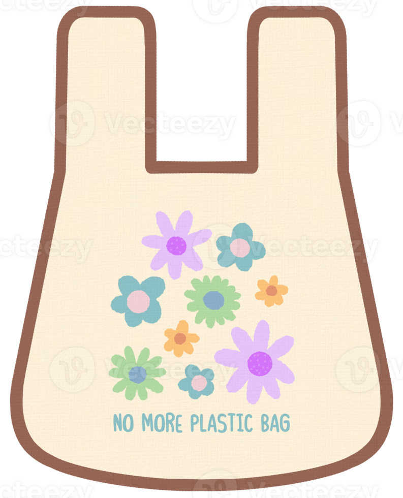 World Earth Day Cute Recycle Fabric Bag With Flowers Pattern png