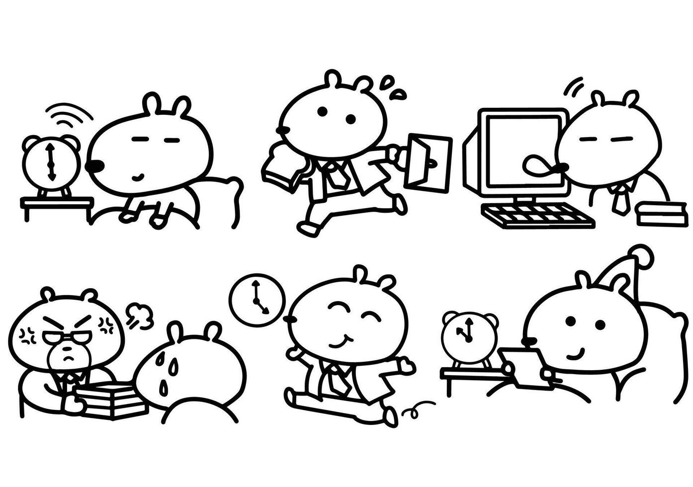 Life Worker in one day. vector