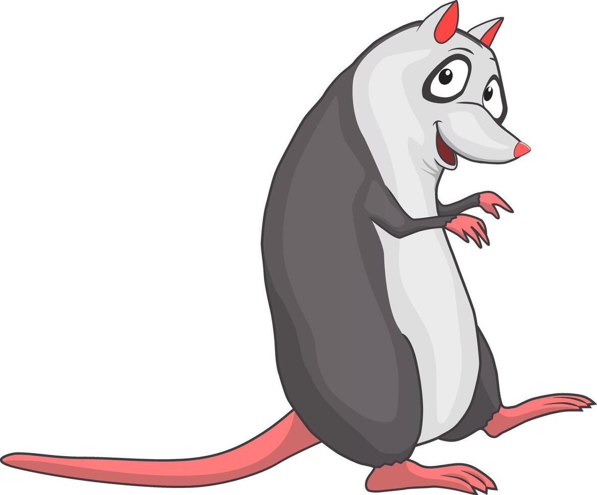 A funny possum with a smiling face vector