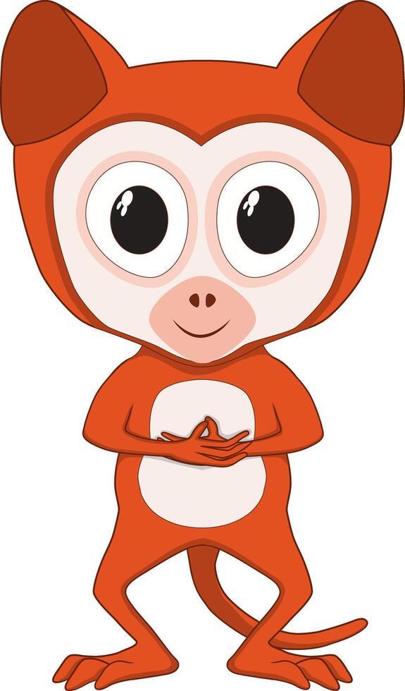 Cartoon of a tarsier with big eyes vector
