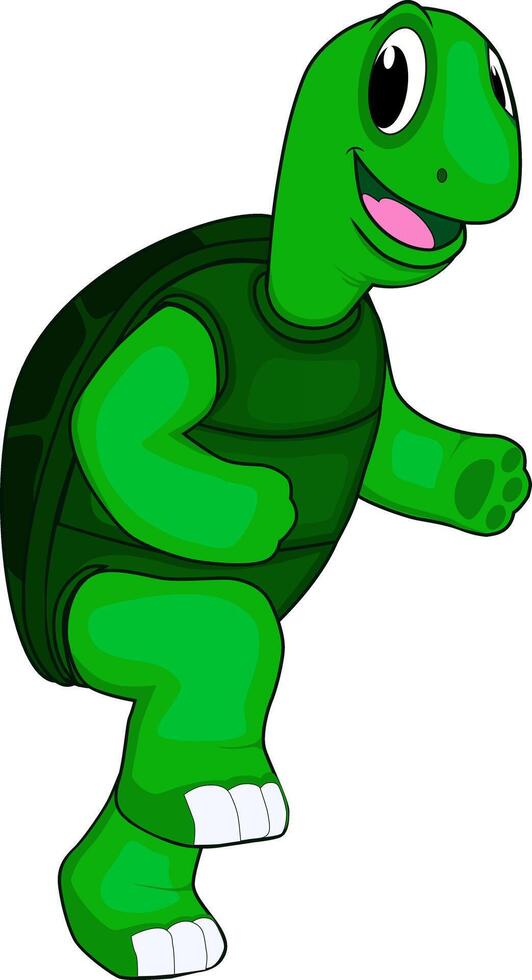 Cartoon of a funny turtle running vector