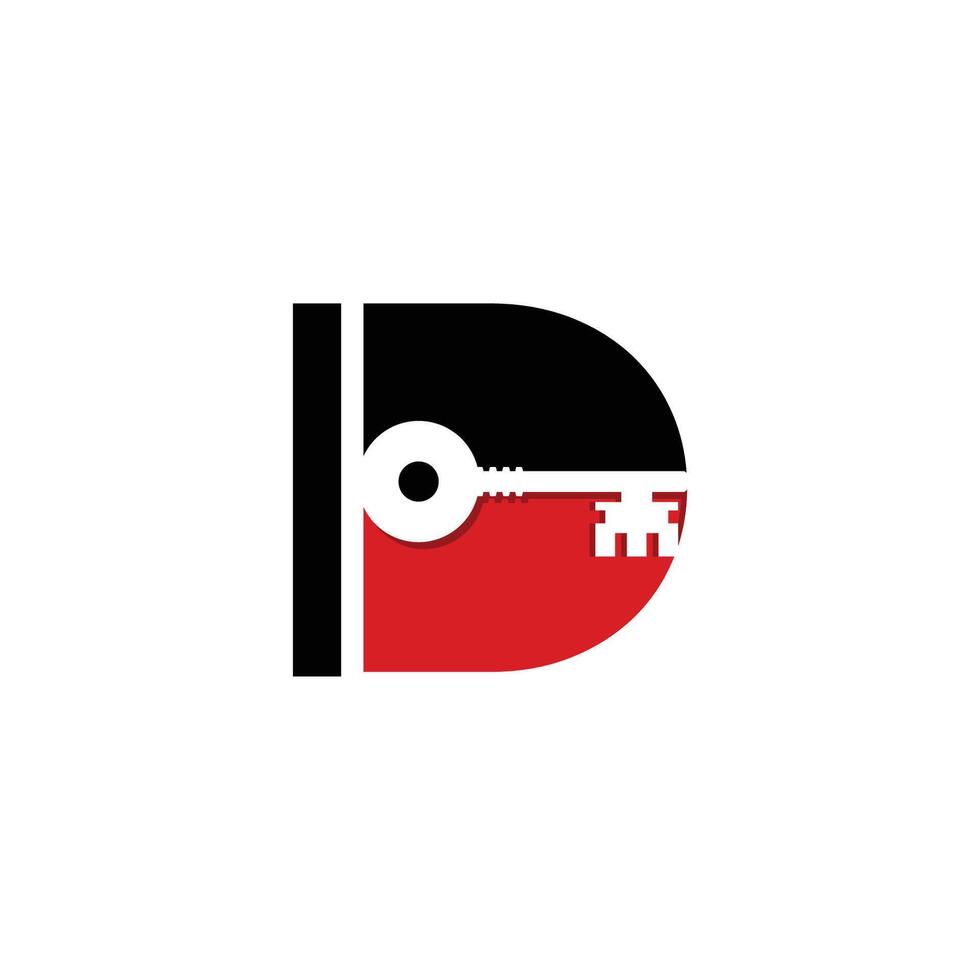 Initial letter D Key logo Concept, Key with Letter D, Logo Design vector