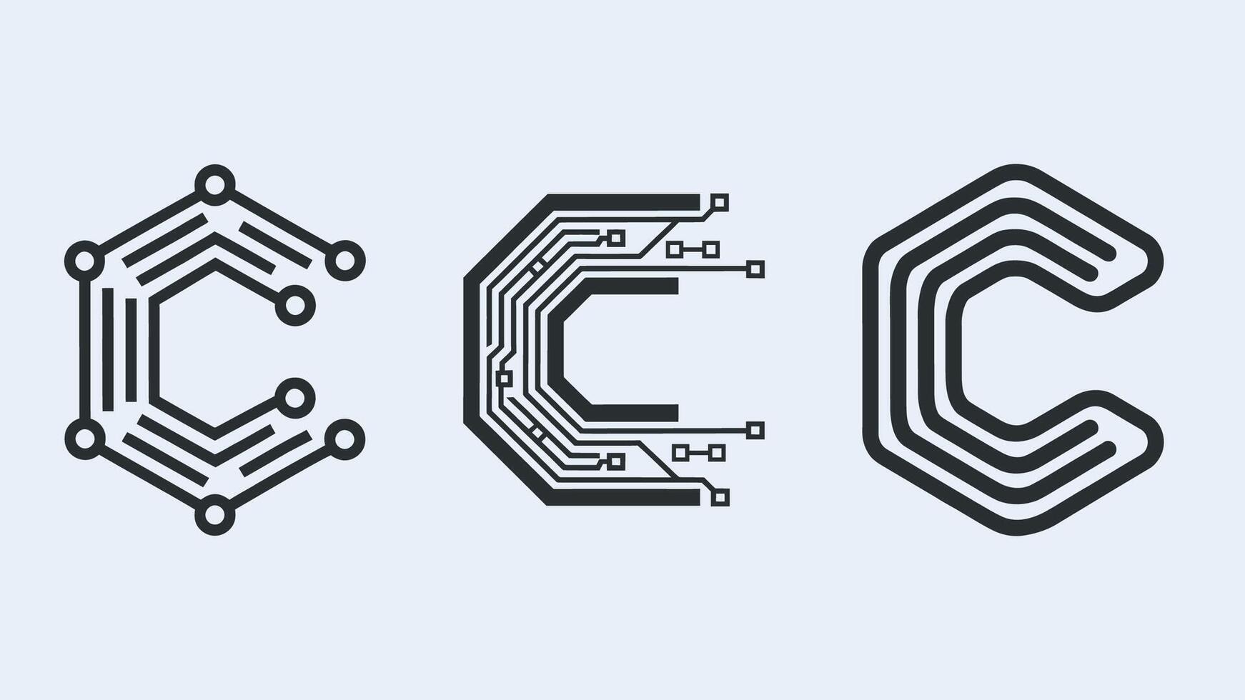 C letter logo, unique logo, modern, tech, business vector