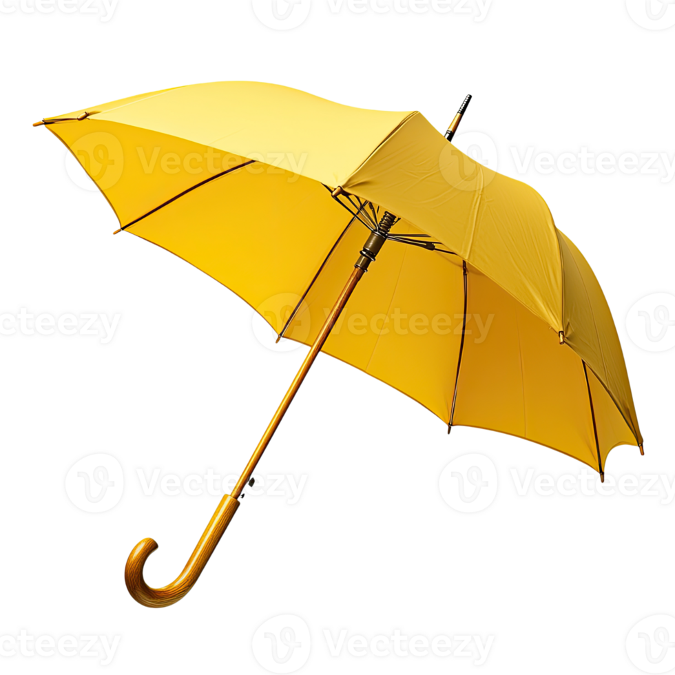 an open yellow umbrella on a transparent background png