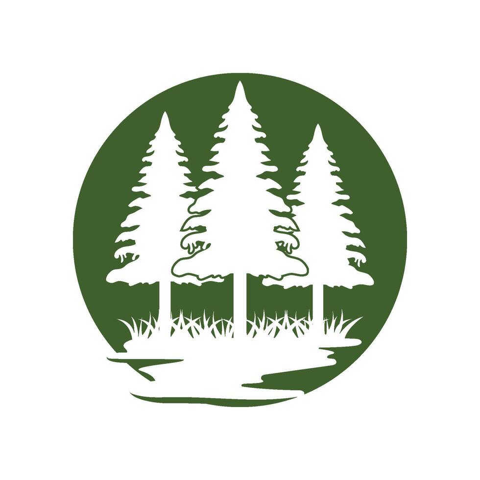 Pine tree logo illustration vector