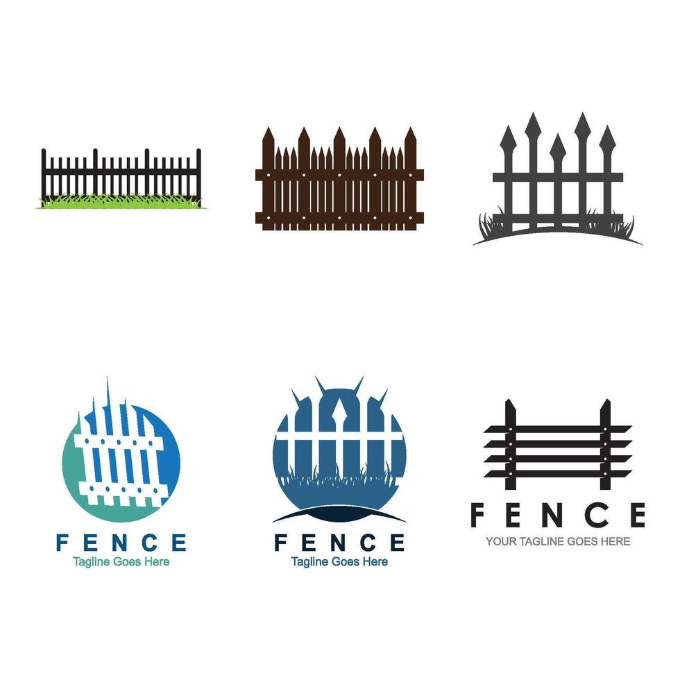 set fence icon logo illustration design vector