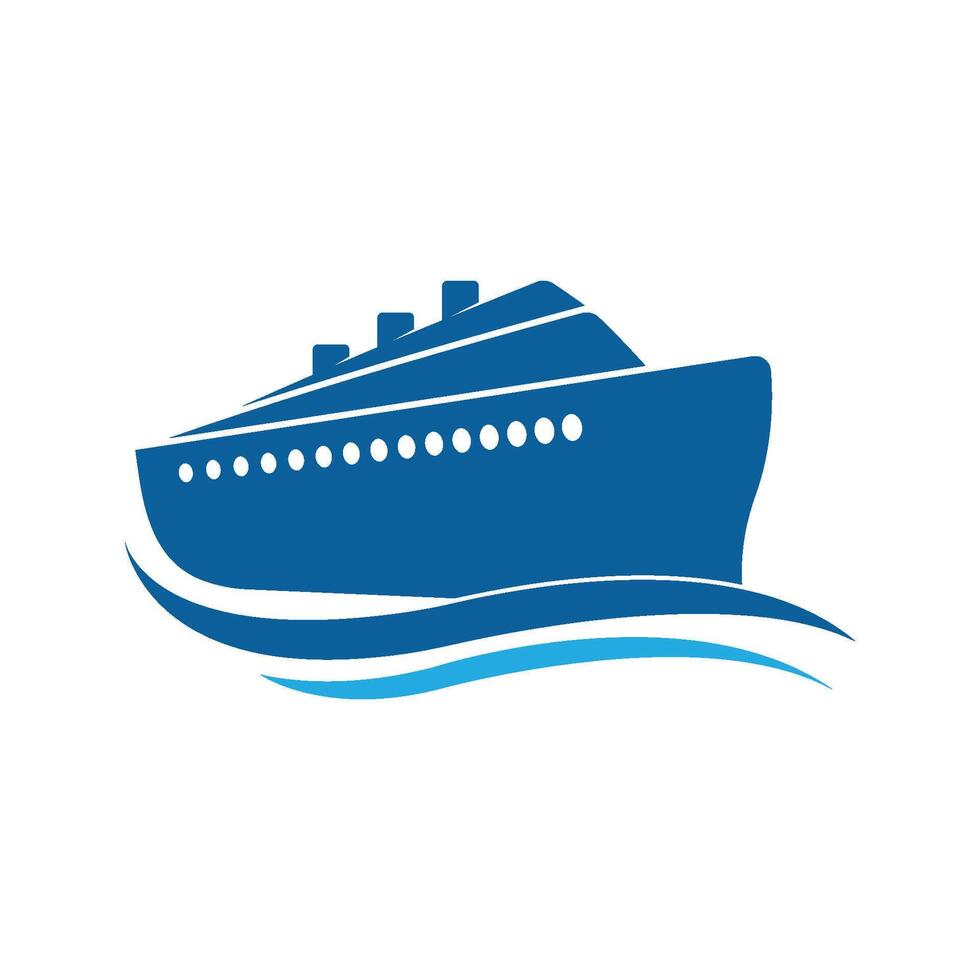cruise ship Logo design Template vector