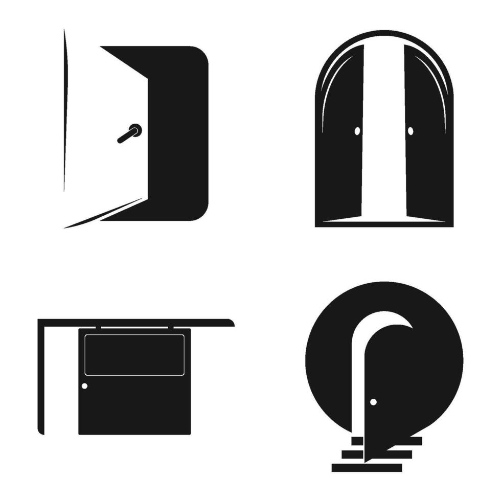 set Door brand logo template vector