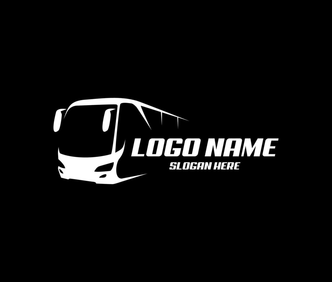logo city bus transport template with black background vector
