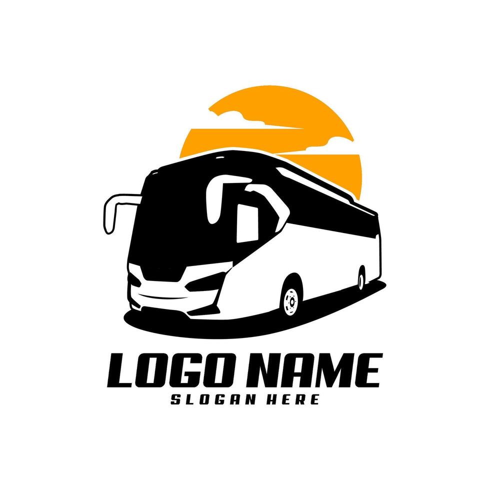 luxury bus travel logo design illustration vector