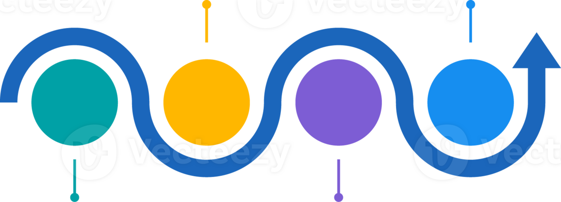 A colorful wave with four different colors png