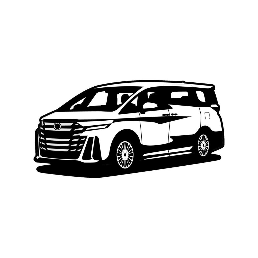 mpv premium car monochrome illustration vector