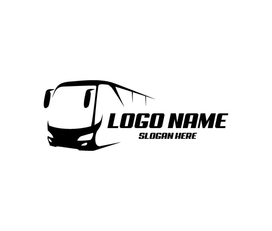 logo city bus transport template design vector