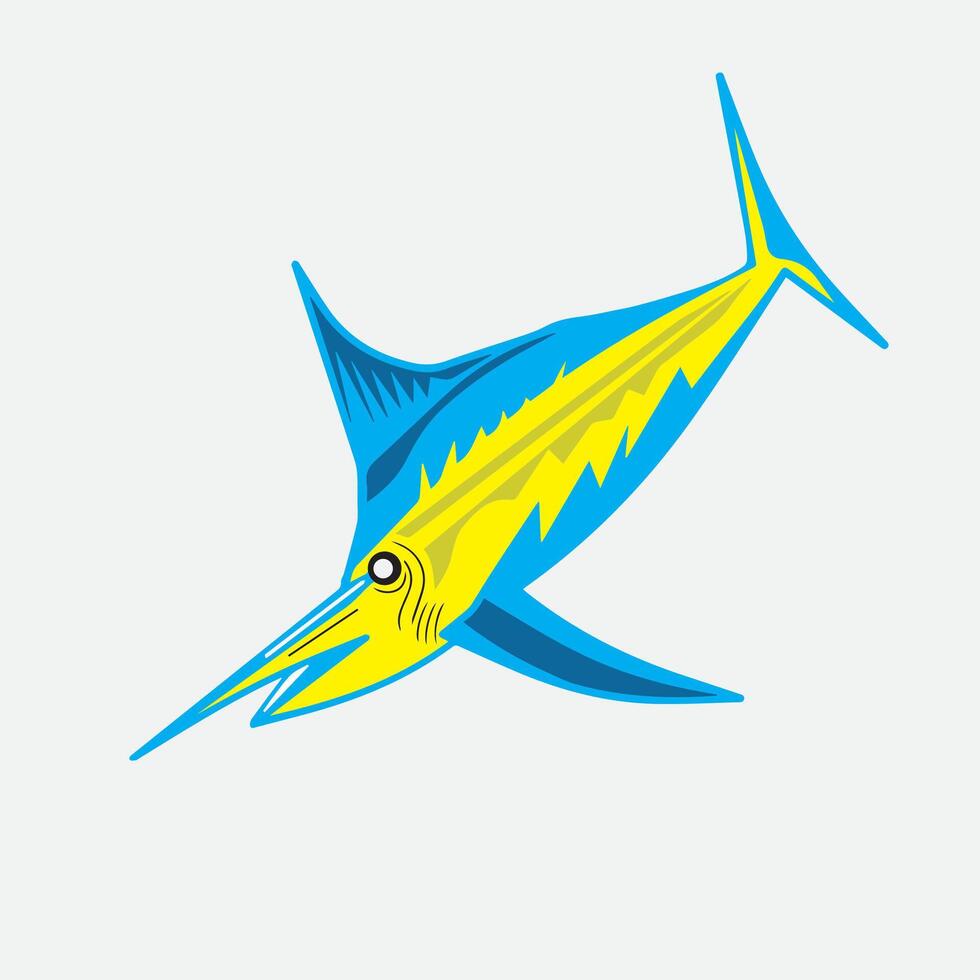 marlin fish mascot style illustration vector