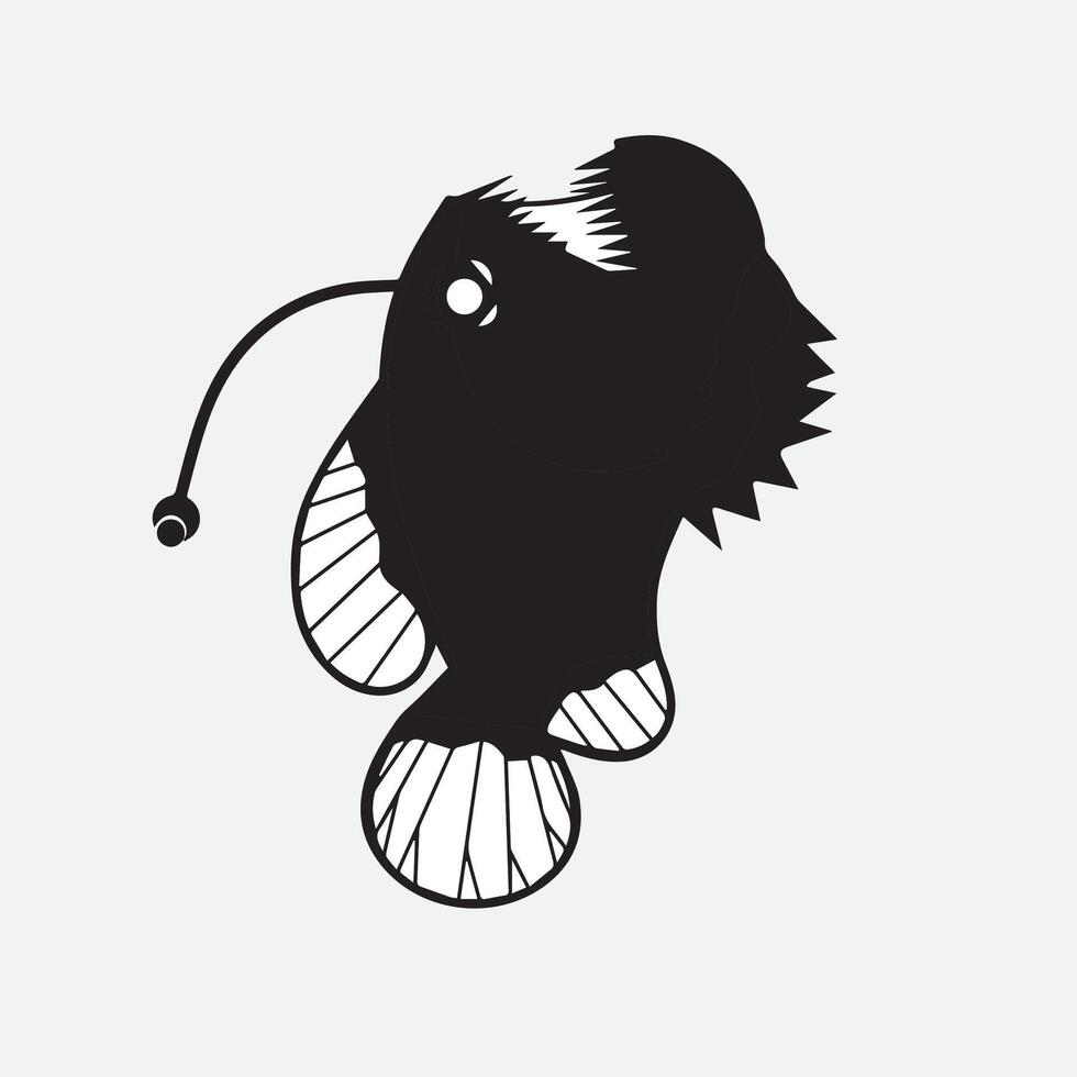 angler fish logo isolated flat style illustration vector