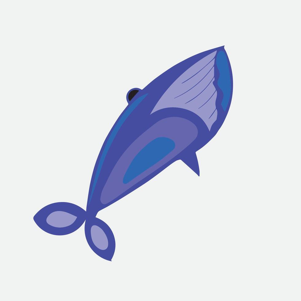 flat style cartoon whale mascot vector