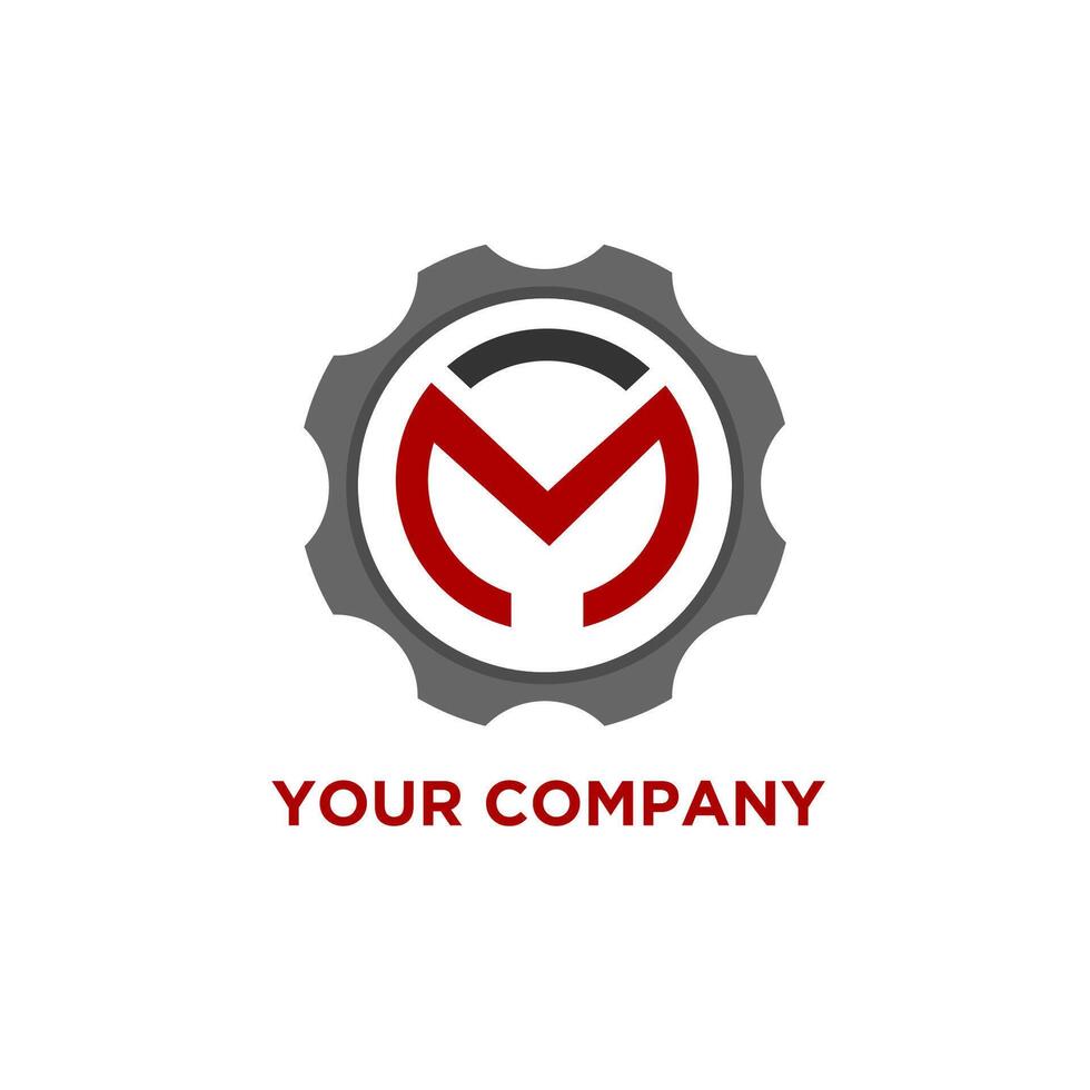 3D Gear logo with letter M that can be used for certain company names vector