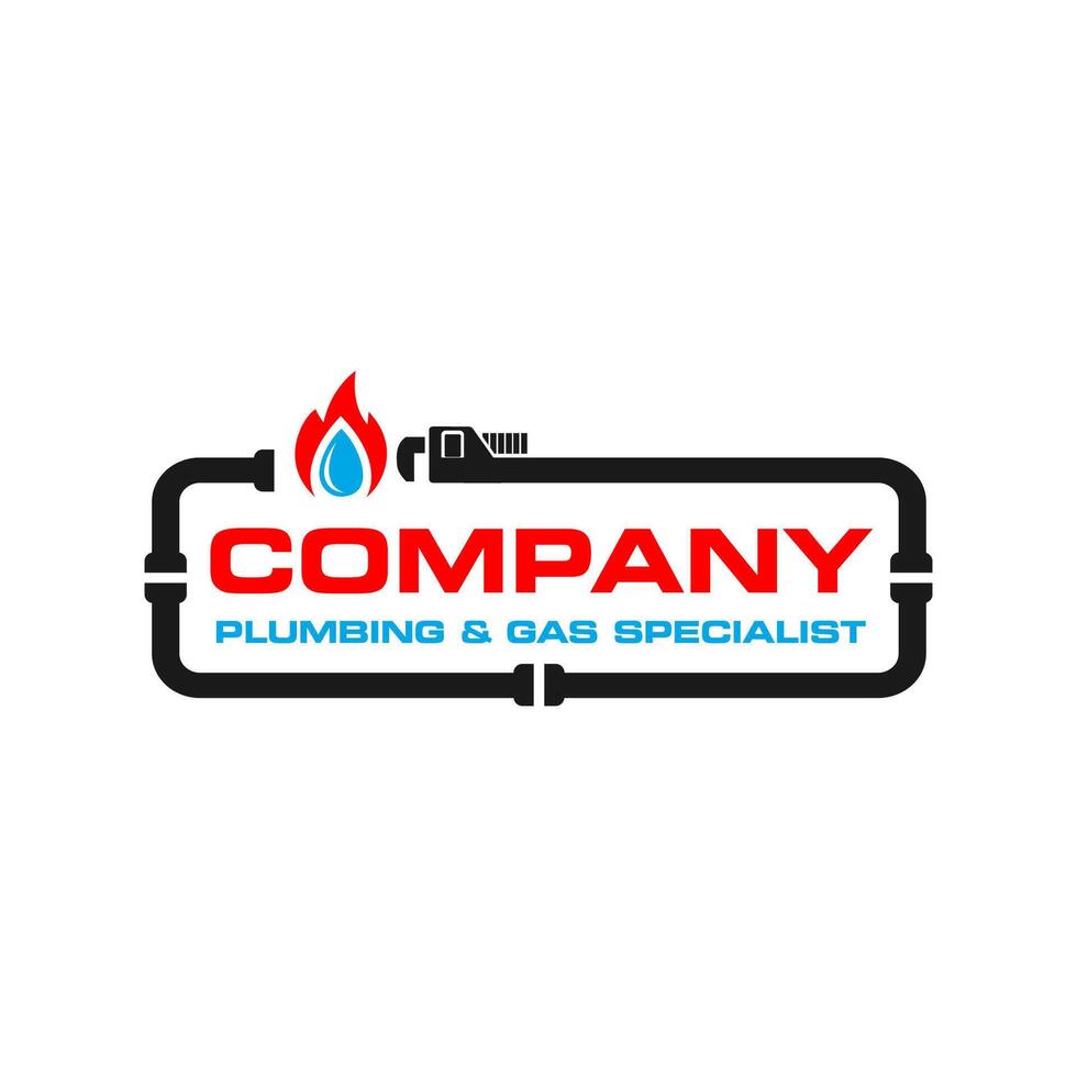 plumbing service logo template stylized vector