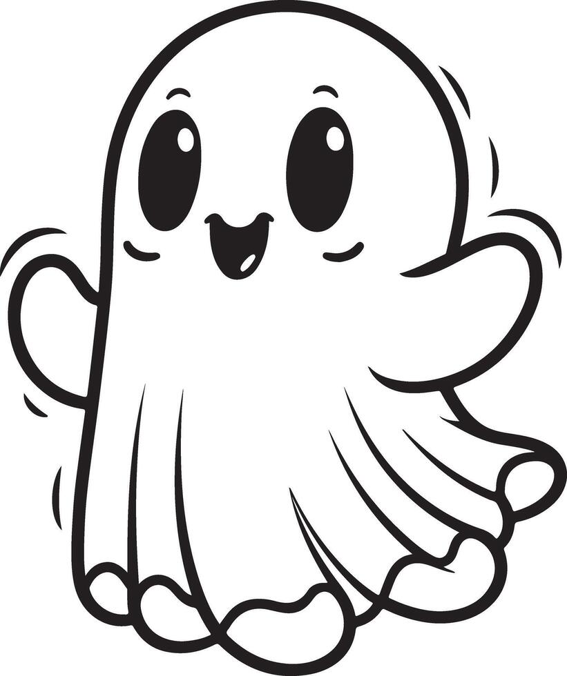 ghost with big eyes and a smile vector
