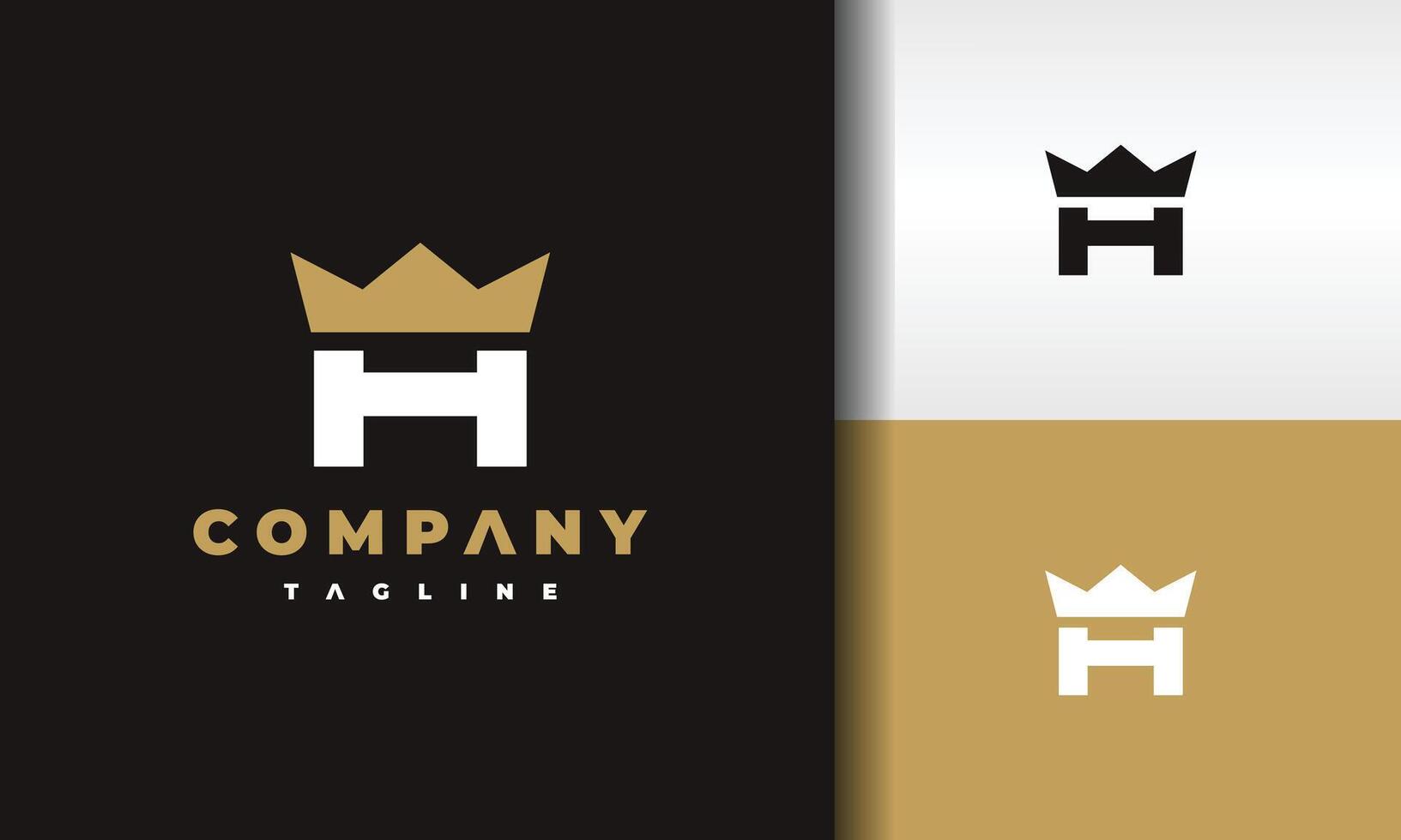 letter H crown logo vector