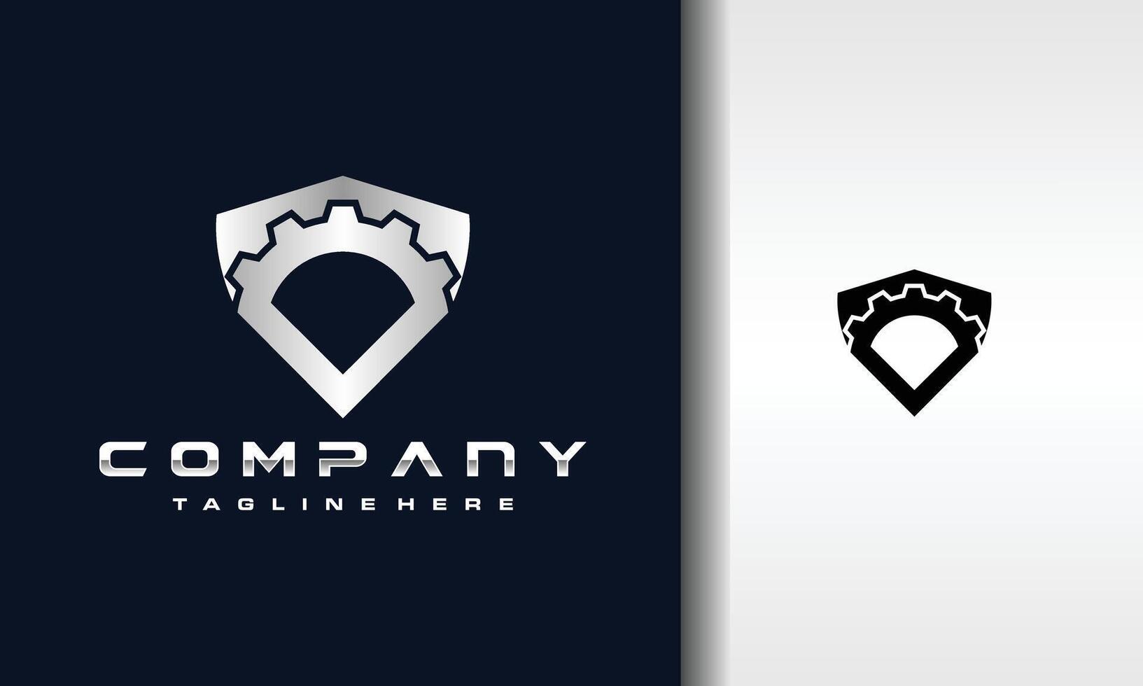 gear shield steel logo vector