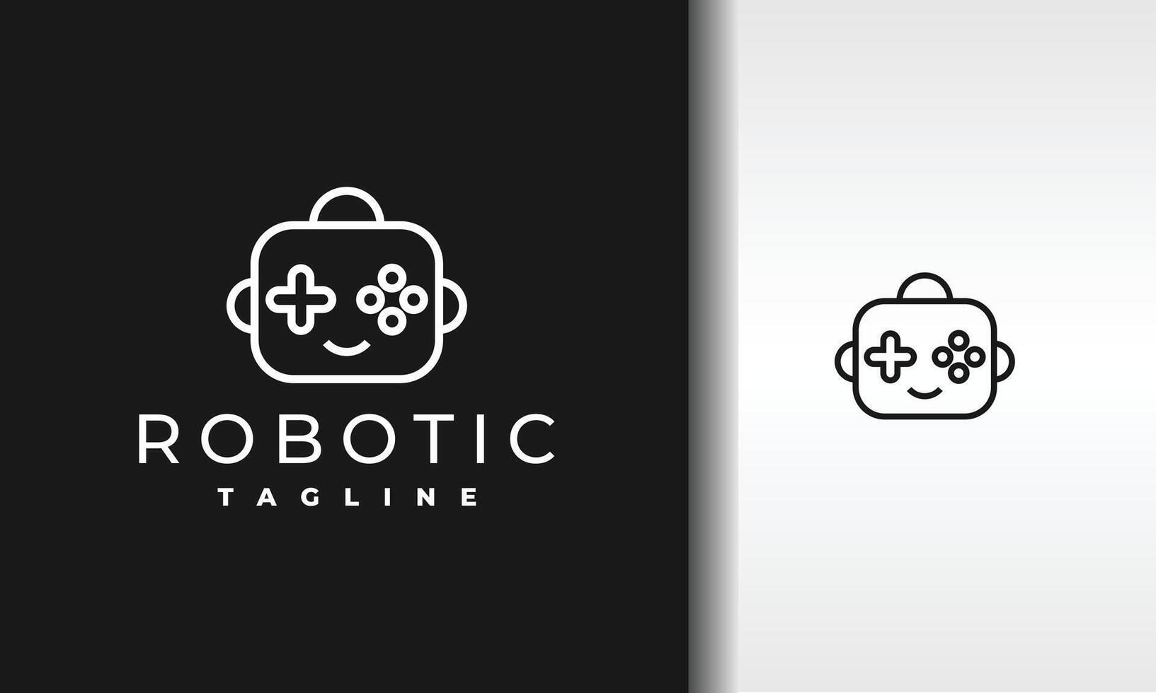 robot game stick logo vector