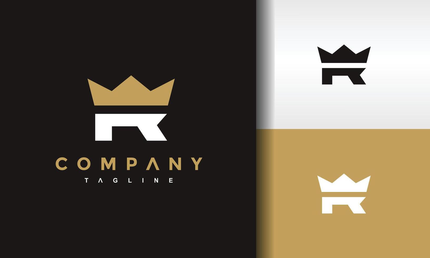 letter R crown logo vector