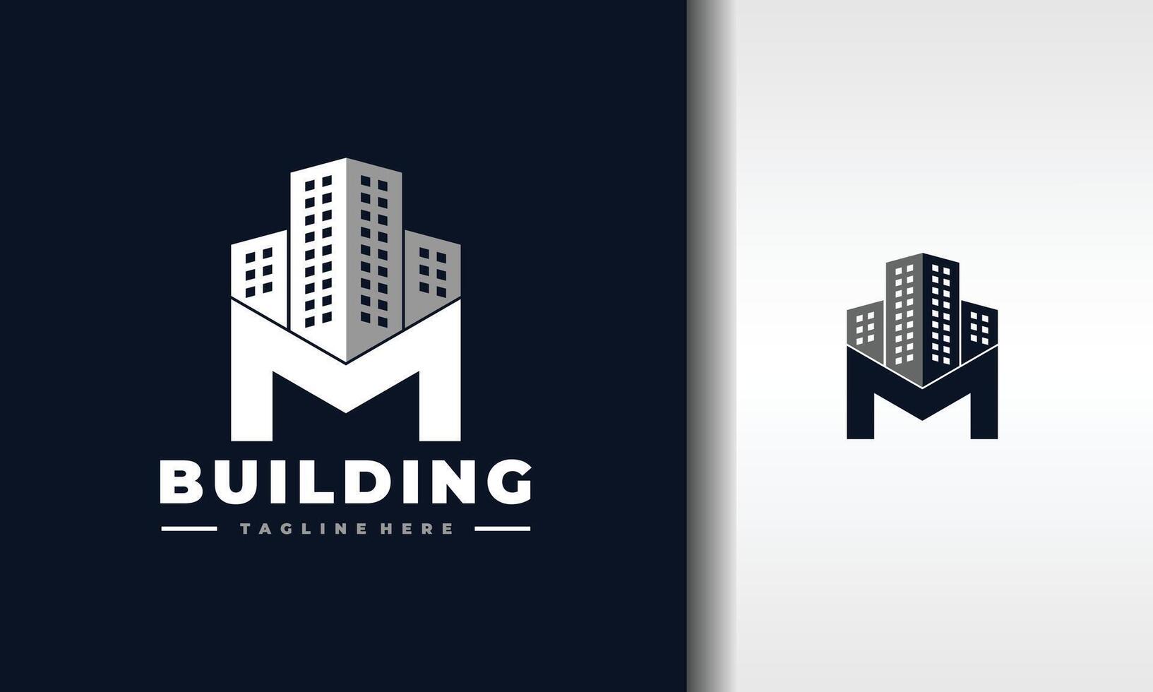 letter M apartment build logo vector