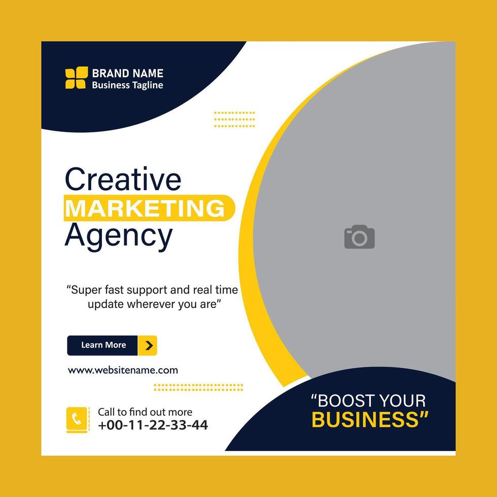 Digital marketing social media post template vector