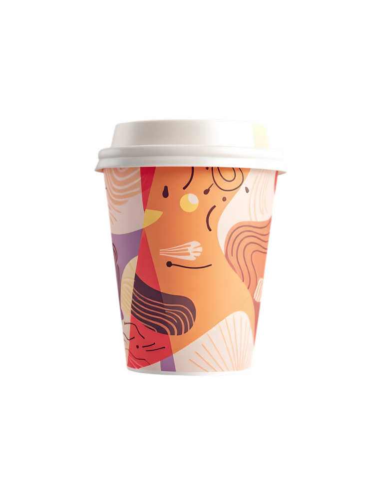 A texture design paper coffee cup. png