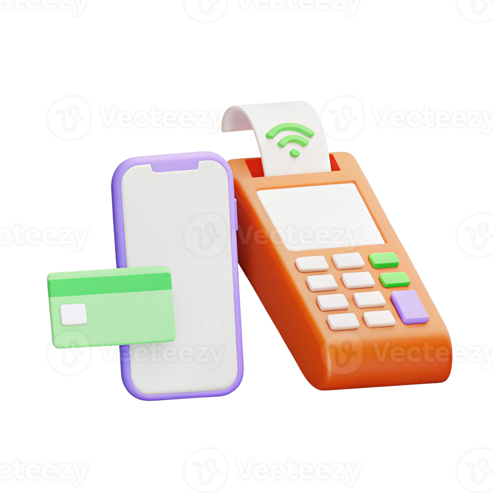 Mobile payment concept with phone and card reader illustration. png