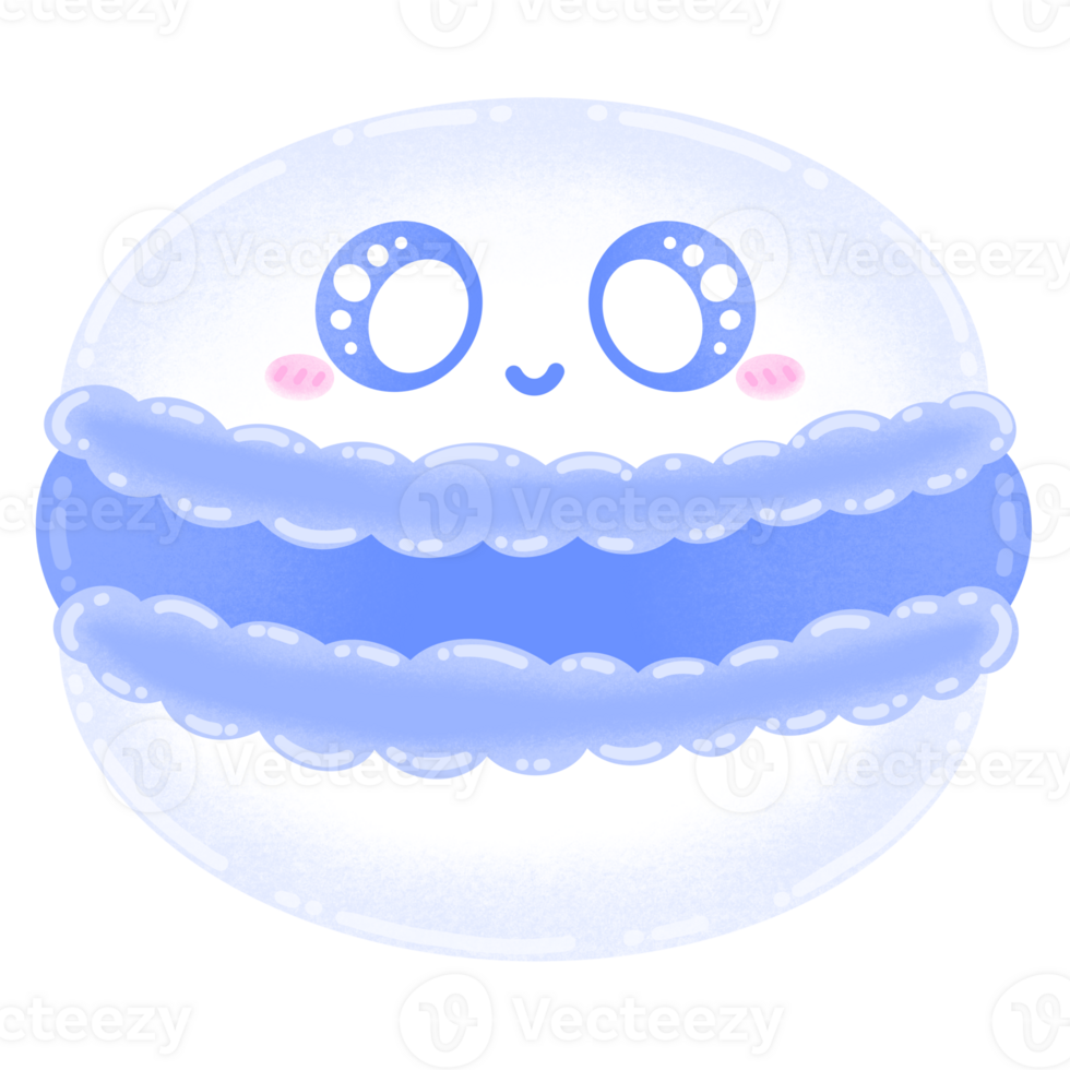 Cute Macaron Mascot Character Kawaii Cartoon illustration French Dessert Cute Dessert png