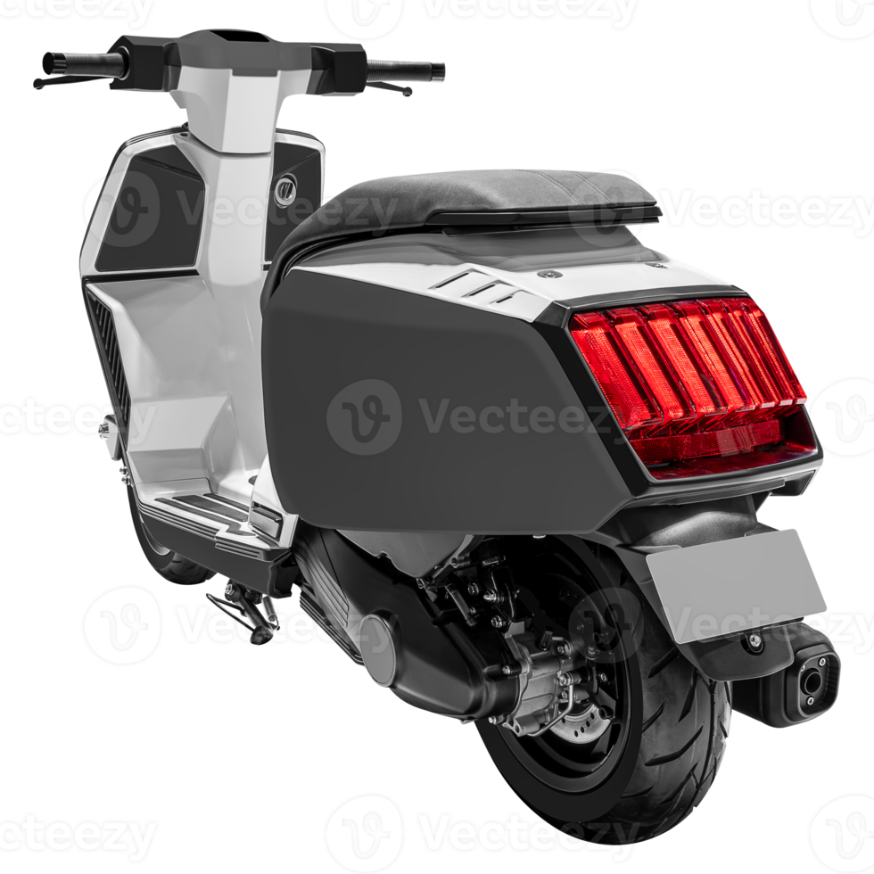 Back view gray vintage scooter png
