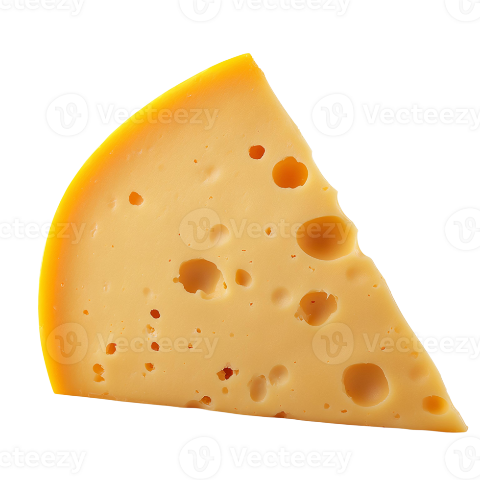 Classic Cheese Slice with Holes on Transparent Background png